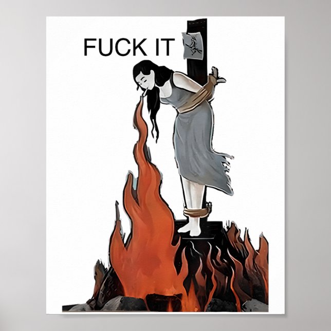 Affiche Pour ça drôle - Sorcière brûle dans les flammes Fi (Devant)