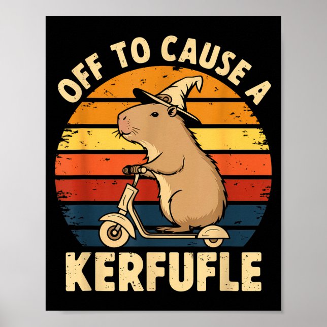 Affiche Pour causer une pagaille drôle de capybara blague  (Devant)