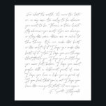 Affiche Pour ce que ça vaut...F. Script Scott Fitzgerald<br><div class="desc">Pour ce que ça vaut, il n’est jamais trop tard ou trop tôt dans mon coque pour être qui vous voulez. -F. Script Scott Fitzgerald</div>