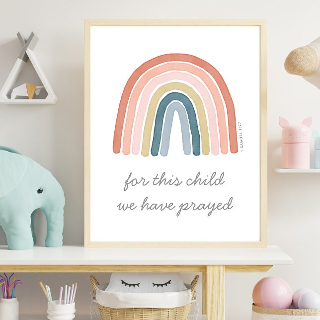 Affiche Pour Cet Enfant Nous Avons Prié Boho Aquarelle Arc (Créateur téléchargé)
