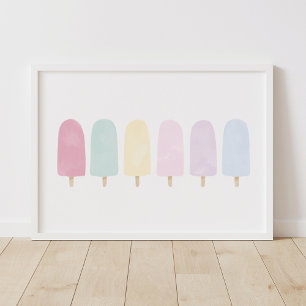 Affiche pour chambre de filles au style aquarelle 