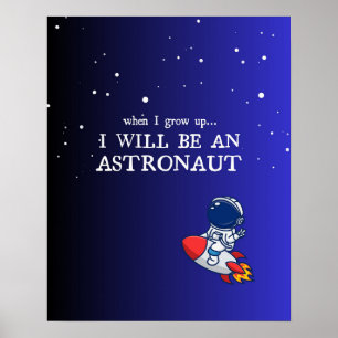 Affiche pour chambre d'enfant bleue, Astronaute, T