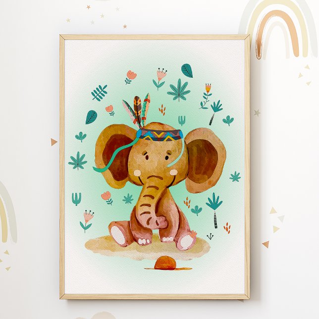 Affiche pour chambre d'enfants éléphant Impression (Créateur téléchargé)