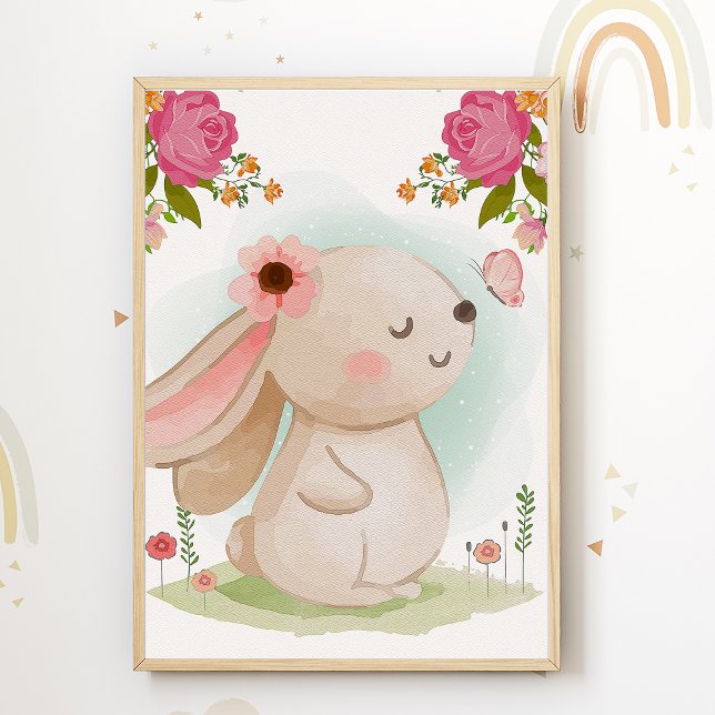 Affiche pour chambre d'enfants Lapin mignon Impres (Créateur téléchargé)
