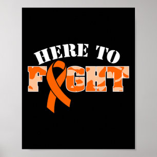 Affiche Pour combattre la leucémie Cancer Guerrier Sensibi