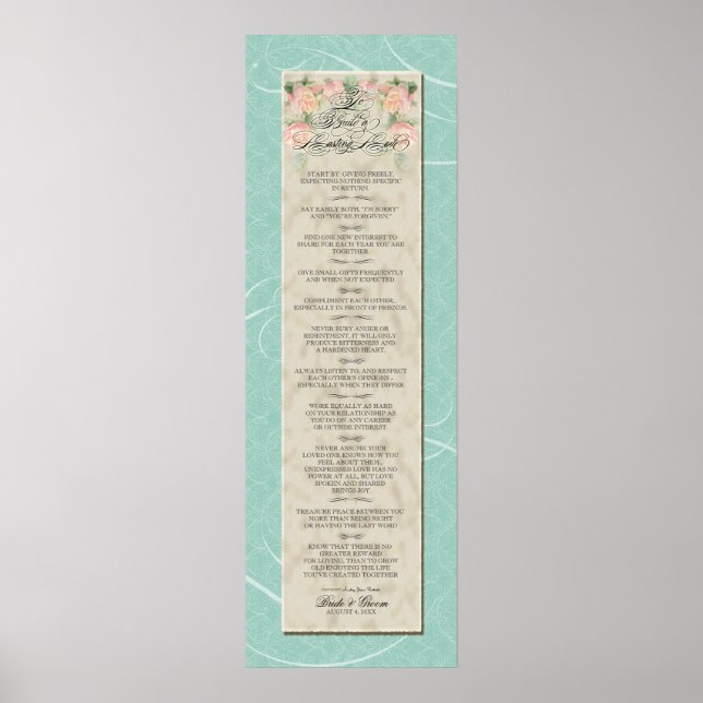 Affiche Pour construire un amour durable - Aqua Damask Pea (Devant)