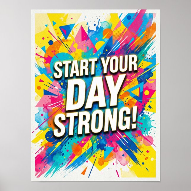 affiche pour démarrer votre journée avec force (Devant)