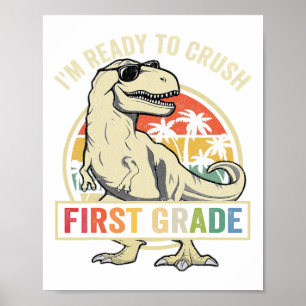 Affiche Pour Écraser Le Premier Jour De 1Ere Année Dinosau