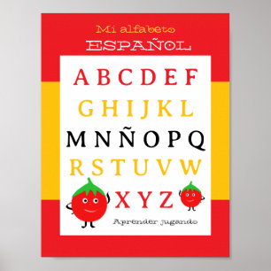 Affiche pour enfants de l'alphabet espagnol Tomate
