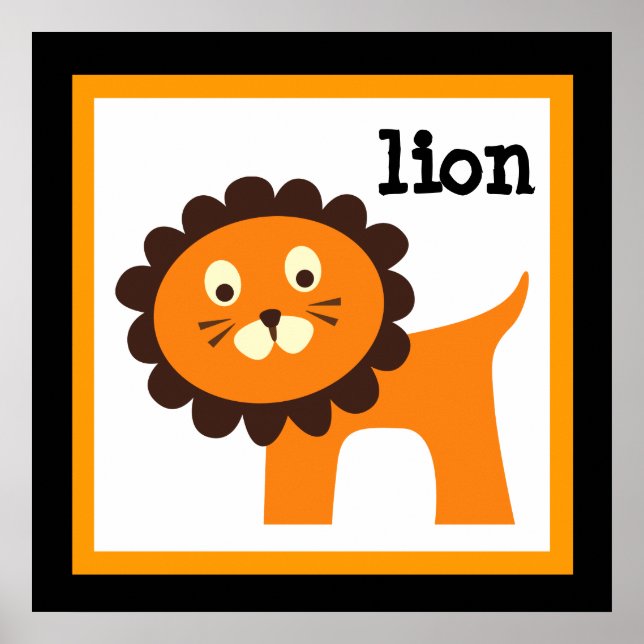 Affiche pour enfants de pépinière de bébé Animaux  (Devant)