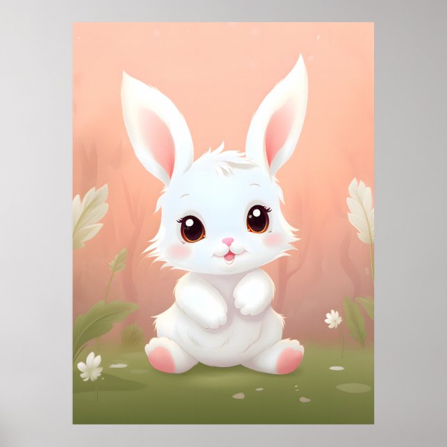 Affiche pour enfants Lapin bébé adorable (Devant)