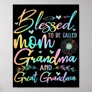 Affiche Pour Être Appelée Maman Grand-Mère Et Grande Fleur