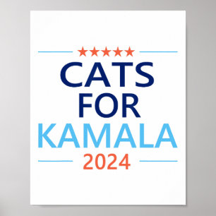Affiche Pour Kamala Harris 2024 Femme sans enfants et avec