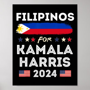 Affiche Pour Kamala Harris 2024 Philippines Drapeau patrio