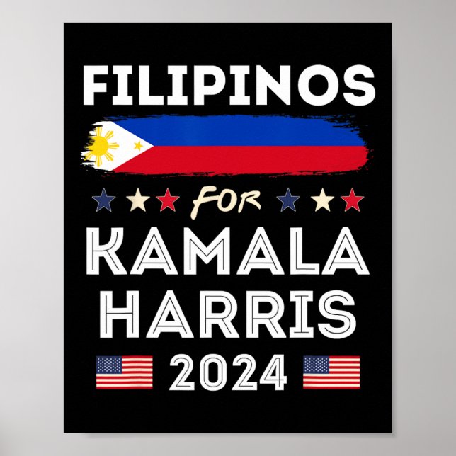 Affiche Pour Kamala Harris 2024 Philippines Drapeau patrio (Devant)