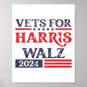 Affiche Pour Kamala Harris Tim Walz Anciens Combattants Po