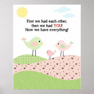 Affiche pour la famille d'oiseaux pour la chambre