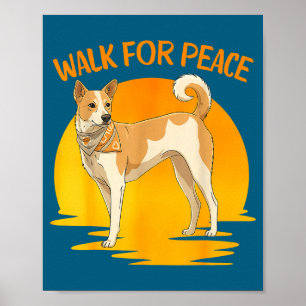 Affiche Pour la paix de la marche Aloka Chien Minimaliste