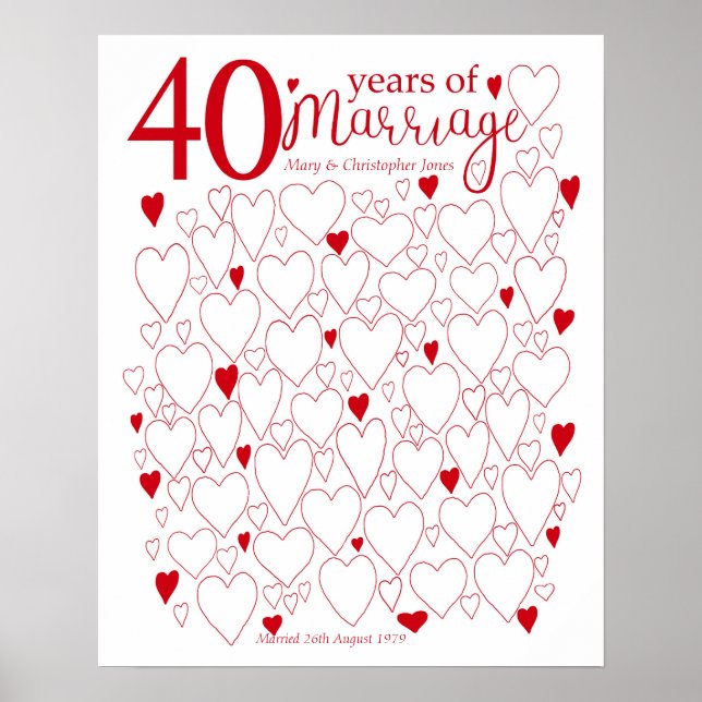 Affiche pour le 40e Anniversaire de Mariage - Livr (Devant)