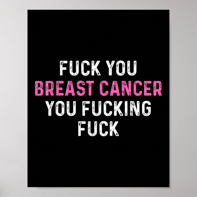 Affiche Pour le cancer du sein drôle Sensibilisation au ca (Devant)