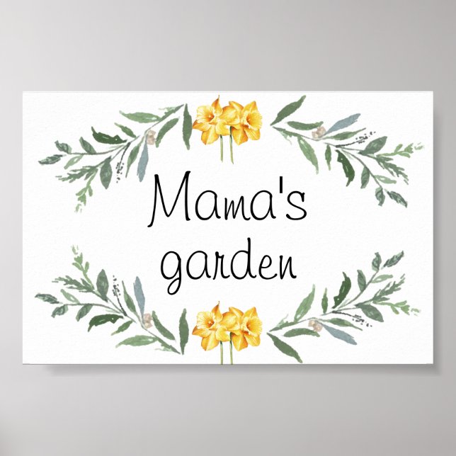 Affiche pour le jardin de maman (Devant)