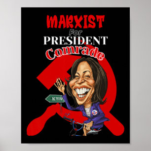 Affiche Pour le président camarade Kamala Harris drôle Pré