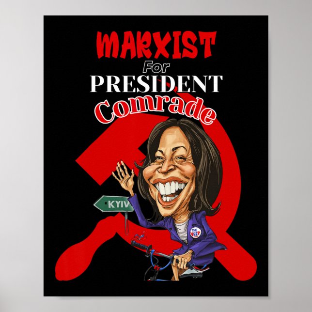 Affiche Pour le président camarade Kamala Harris drôle Pré (Devant)
