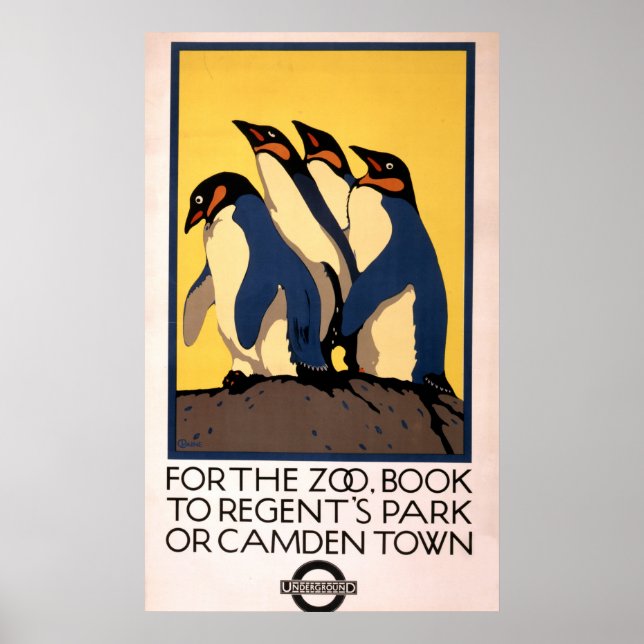 Affiche Pour Le Transport En Métro Au Zoo De Londr (Devant)