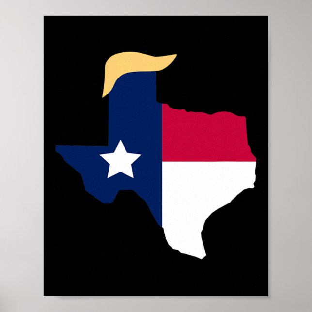 Affiche Pour l'élection de Trump 2020 Texas Drapeau Trump  (Devant)