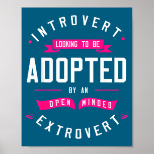 Affiche Pour l'humour d'introverti à la recherche d'un int