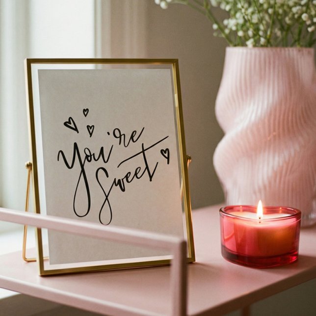 Affiche Pour Mon Amour Noir Moderne Calligraphie Valentine (For My Love Black Modern Calligraphy Valentine Art Poster)