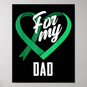 Affiche Pour Mon Père Emerald Green Ribbon Liver Cancer Aw