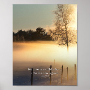 Affiche Pour nous un enfant est né Esaïe 9:6 Noël S
