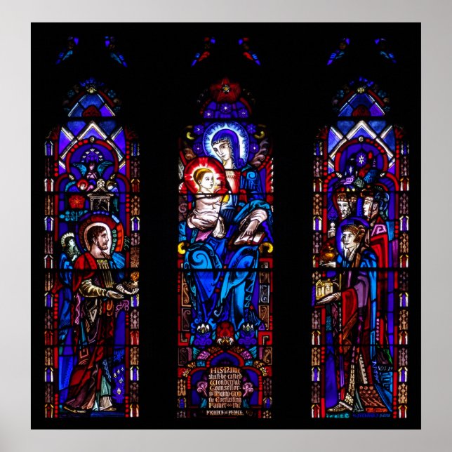 Affiche Pour Nous Un Enfant Est Né Vitrail (Devant)