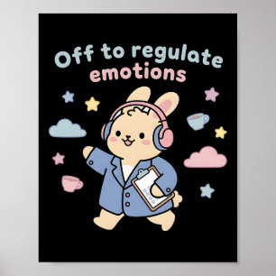 Affiche Pour réguler les émotions drôle de lapin Bunny Sco