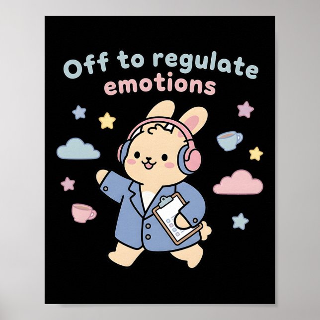 Affiche Pour réguler les émotions drôle de lapin Bunny Sco (Devant)
