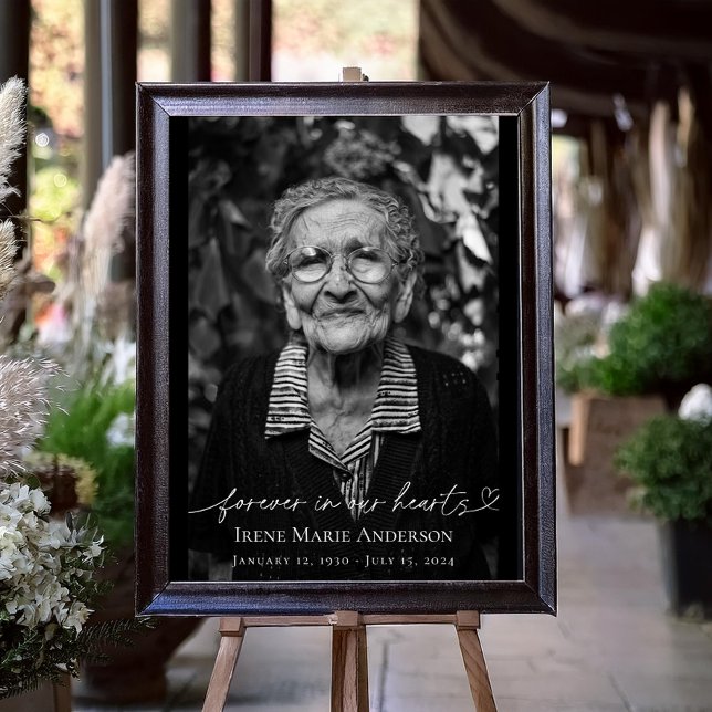 Affiche Pour toujours dans nos coeurs Hommage funéraire co (Créateur téléchargé)