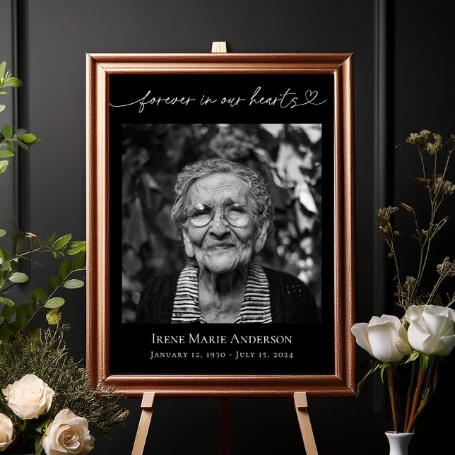 Affiche Pour toujours dans nos coeurs Memorial Funeral Pho (Créateur téléchargé)