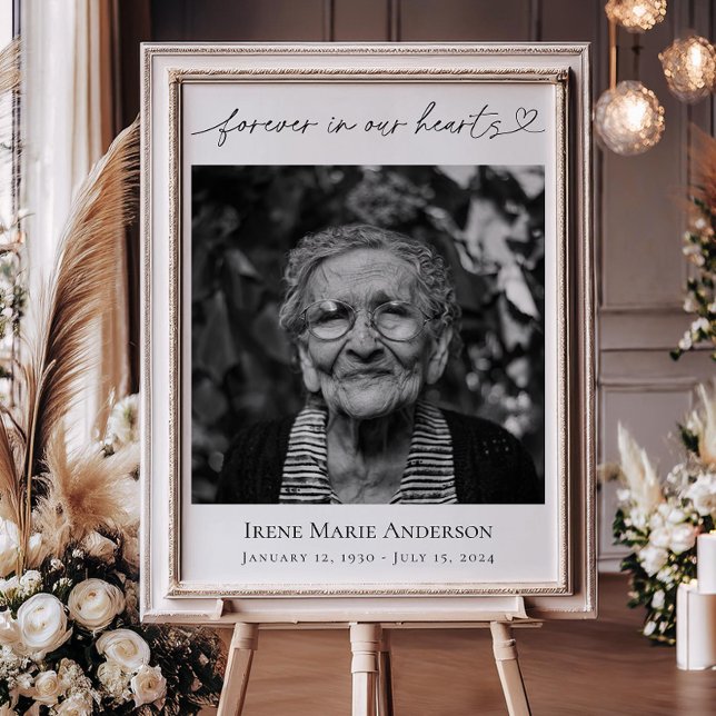 Affiche Pour toujours dans nos coeurs Memorial Funeral Pho (Créateur téléchargé)