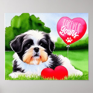 Affiche Pour toujours ton Shih Tzu Aquarelle