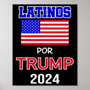 Affiche Pour Trump 2024 Don Pro Trump - Latinos Por Trump