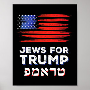 Affiche Pour Trump 2024 Israel Usa Hébreu Election Jewish 