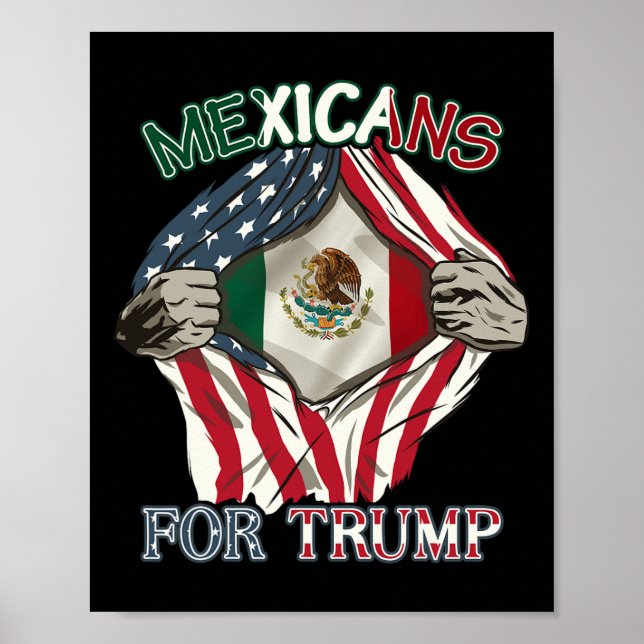 Affiche Pour Trump 2024 Mexique États-Unis (Devant)