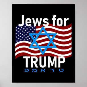 Affiche Pour Trump American Flag Star De David Hebrew Supp