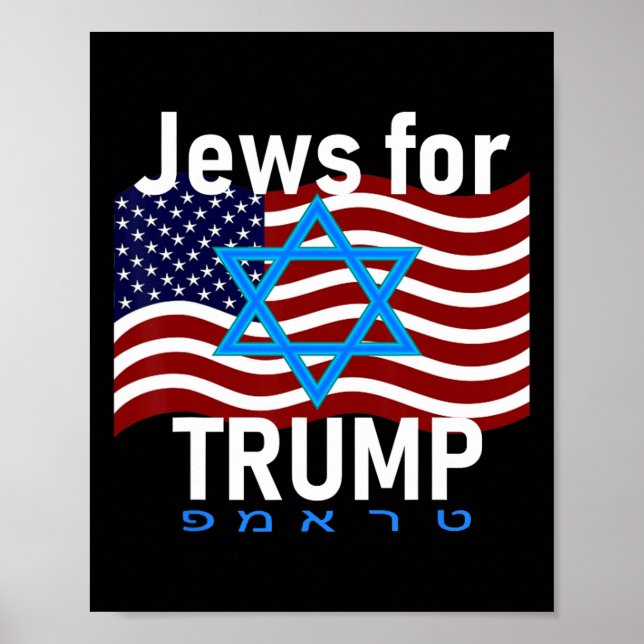 Affiche Pour Trump American Flag Star De David Hebrew Supp (Devant)
