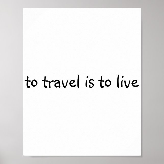 Affiche Pour Voyager, C'Est Vivre - Simple Devis De Voyage (Devant)