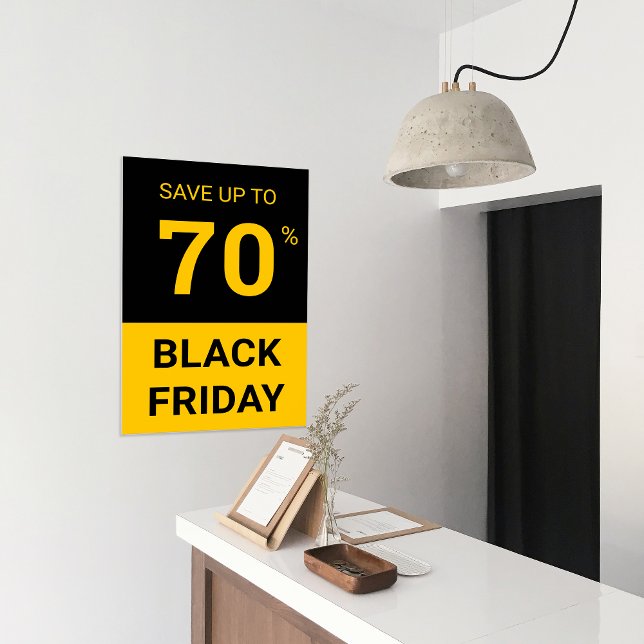 Affiche Pourcentage personnalisé hors magasin Black Friday (Custom Percentage Off Black Friday Store Sale Poster)