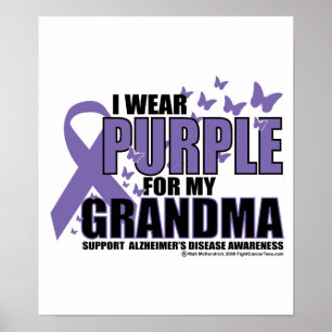 Affiche Pourpre d'Alzheimers pour la GRAND-MAMAN