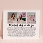 Affiche Pourquoi nous vous aimons Quinceanera Anniversaire<br><div class="desc">Raisons pour lesquelles nous vous aimons Quinceanera Anniversaire Poster cadeau</div>