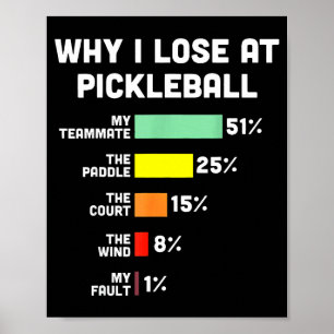 Affiche Pourquoi perdre au pickleball drôle pickle ball fe